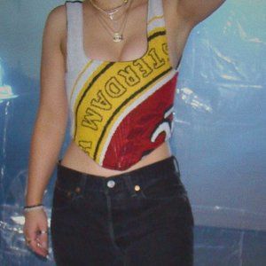 Custom Corset (White, Black & yellow)